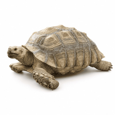 Tortuga sulcata subadulta macho con caparazón perfecto y sano.