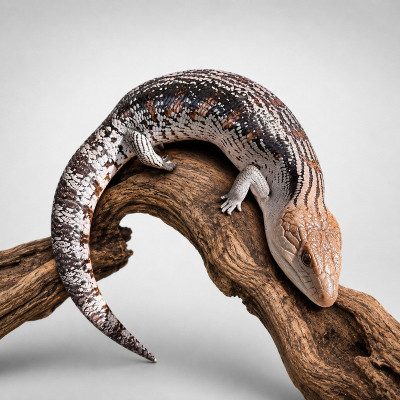 Macho reproductor probado de eslizón de lengua azul del norte Tiliqua scincoides intermedia con genética het albino.