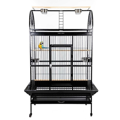 Jaula para loros de interior Zolia Aratinga de 180 cm de alto con soporte metálico y ruedas.
