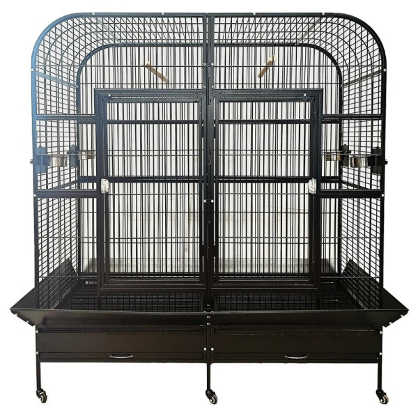 Jaula doble para loros grandes de interior Zolia Gabon 180x100x178 cm - Zolia