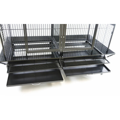 Jaula doble para loros grandes de interior Zolia Gabon 180x100x178 cm - Zolia