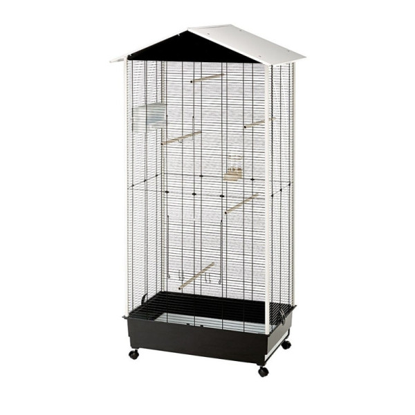 Pajarera exterior con ruedas para aves exóticas Nota 82x58x166 cm - ZOLIA